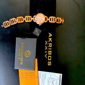 Akribos XXIV Women's Rose Gold Link Bracelet Watch